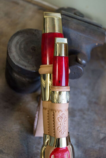 Härmä double knife without blades, red/brass